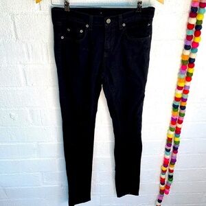 Carmar LF Denim Split Knee Skinny Low Rise Black Jeans sz 26